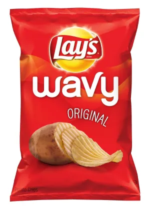Lay's Potato Chips, Wavy Original, 10.5 Ounce (Pack of 4)