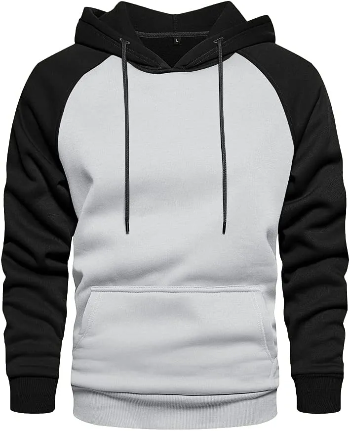 LBL Leading the Better Life Men's Solid Pullover Hoodies Sports Soft Blend Fleece Hooded Sweatshirts with Kangaroo Pocket