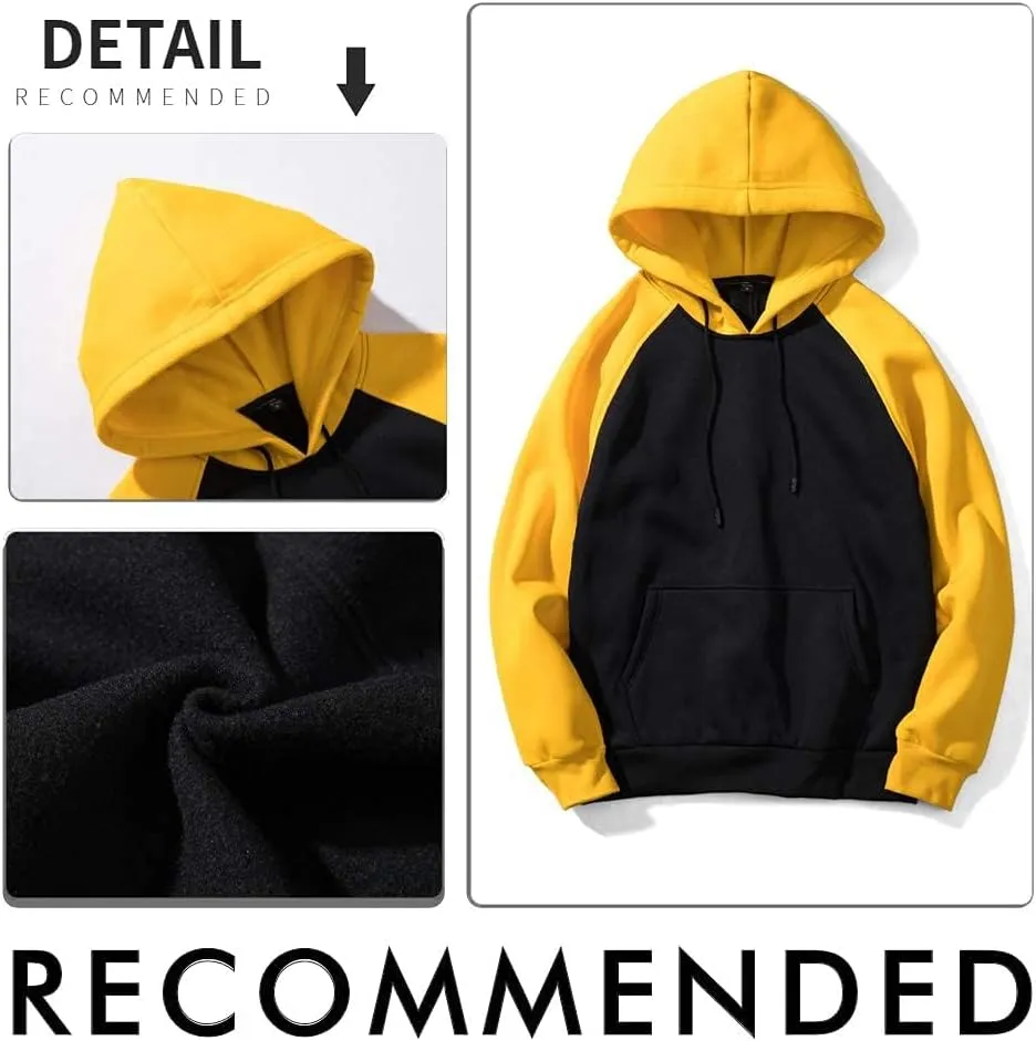 LBL Leading the Better Life Men's Solid Pullover Hoodies Sports Soft Blend Fleece Hooded Sweatshirts with Kangaroo Pocket