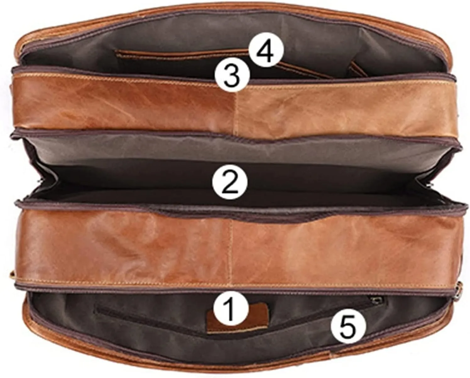 Leather Briefcase for Men 15.6inch Laptop Bag Large Shoulder Messenger Bag Computer Crossbody Handbag