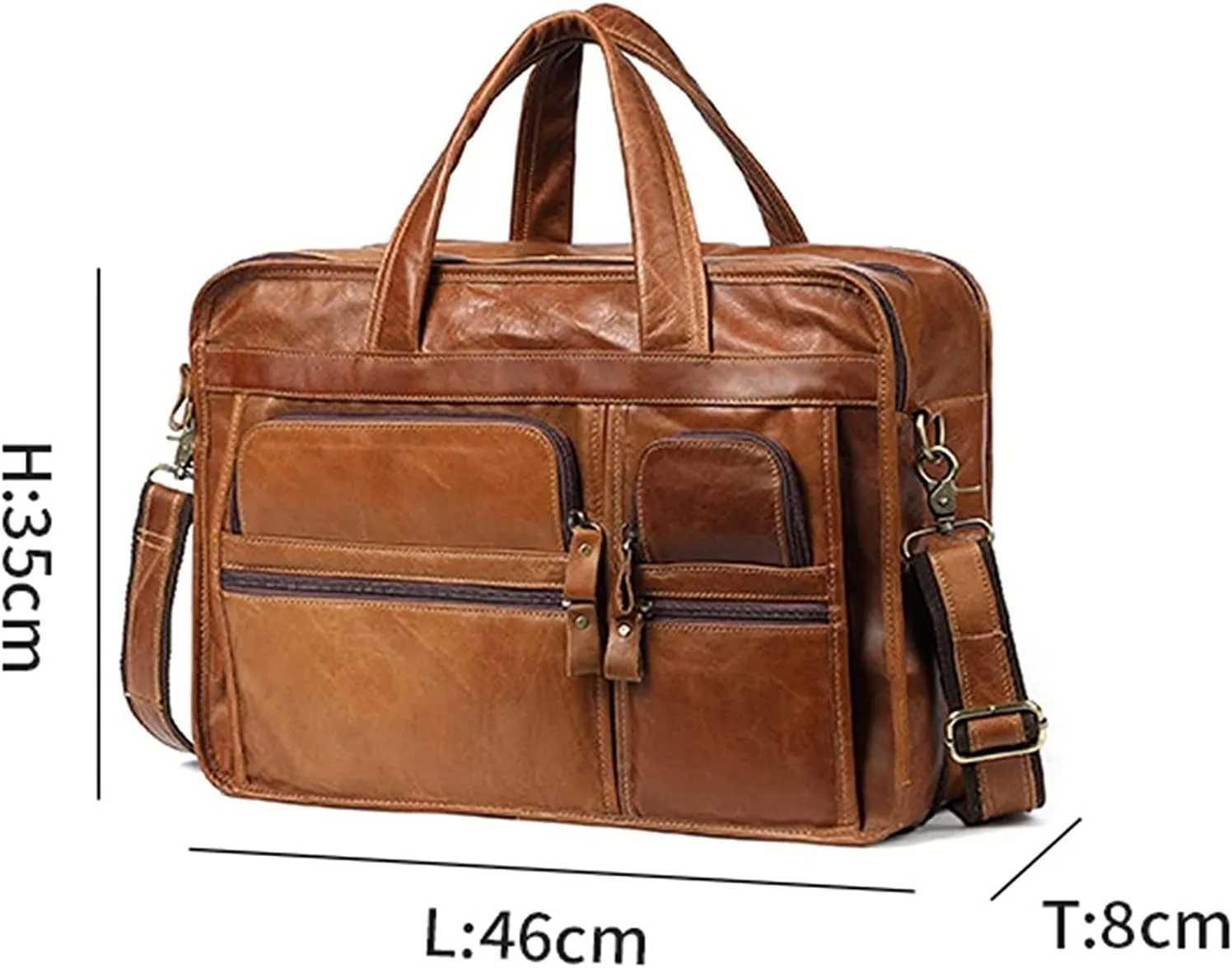 Leather Briefcase for Men 15.6inch Laptop Bag Large Shoulder Messenger Bag Computer Crossbody Handbag