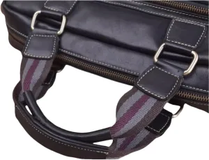 Leather Briefcase for Men, Business Laptop Bag, Black Shoulder Messenger Bag with Multiple Compartments, black