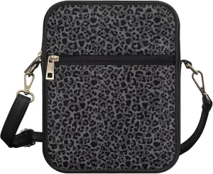 Leather Crossbody Bag for Women Men Small Cell Phone Bag Casual Body Cross Purse with Zipper Closure for Outdoor