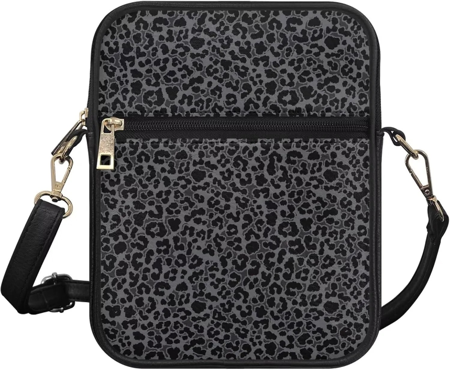 Leather Crossbody Bag for Women Men Small Cell Phone Bag Casual Body Cross Purse with Zipper Closure for Outdoor