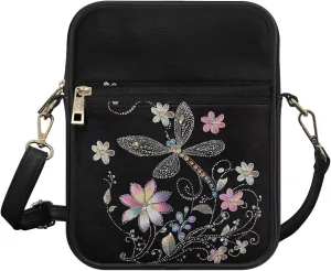 Leather Crossbody Bag for Women Men Small Crossbody Bag Portable Wallet Purse with Zipper for Shopping Working