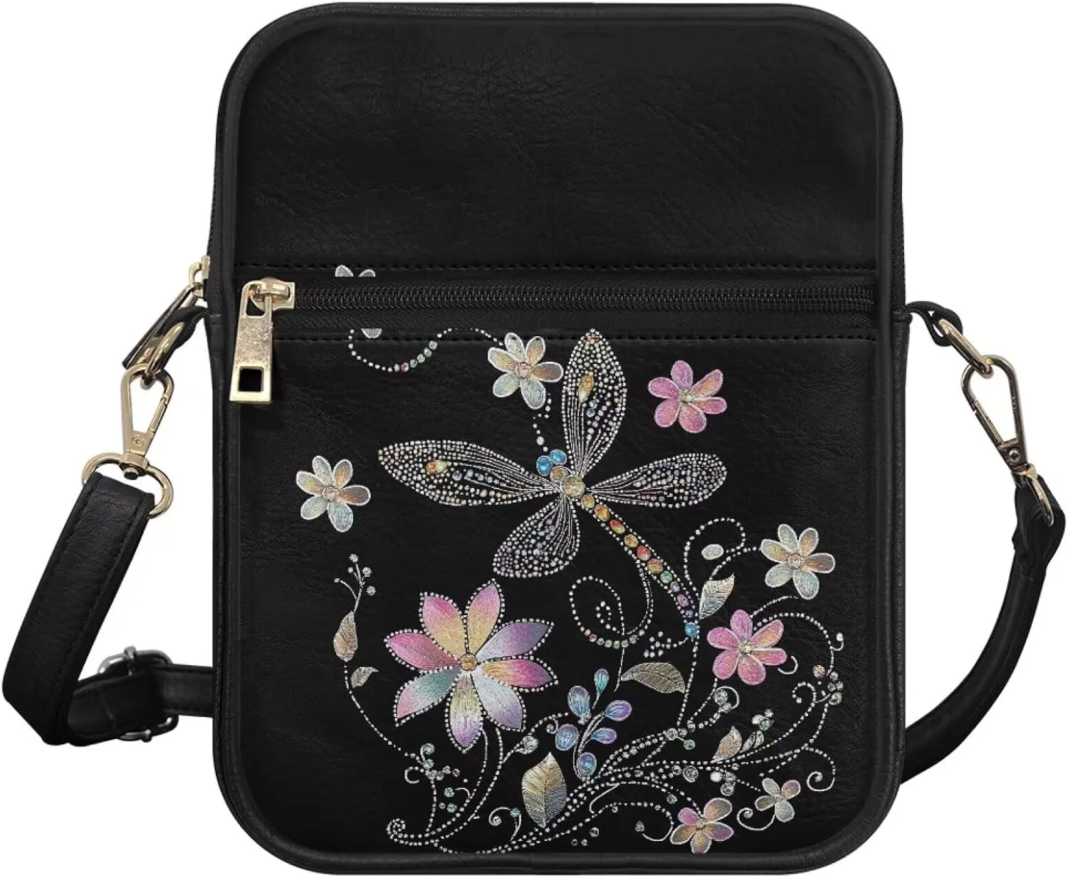 Leather Crossbody Bag for Women Men Small Crossbody Bag Portable Wallet Purse with Zipper for Shopping Working