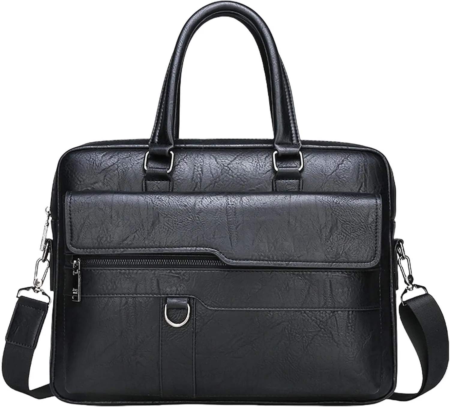 leather Laptop Bag for Men 16.1 inch,Premium Laptop Briefcase Fits,onvertible Computer Bag Handbags Shoulder Crossbody Bag (Black)
