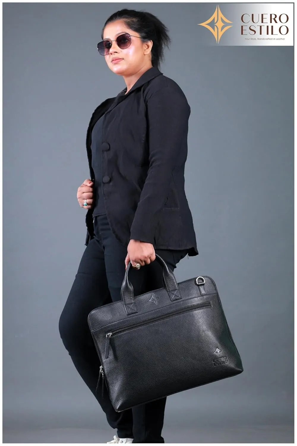 Leather Laptop Bag - Handcrafted Floater Leather, Compact & Stylish for Business, Office & Travel,