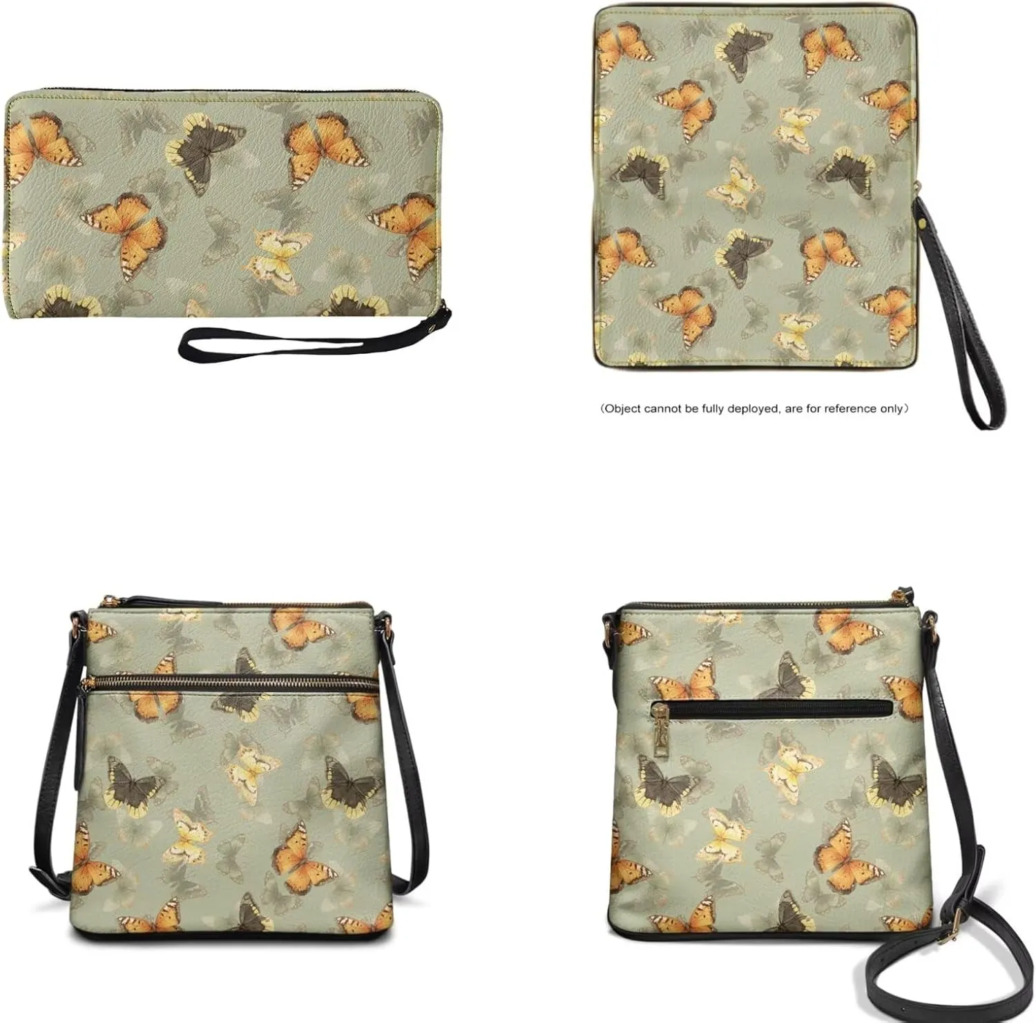 Leather Purses 2Pcs, Fashion Shoulder Bag with Belt Wallet Set of 2 Lightweight & Portable for Independence Day