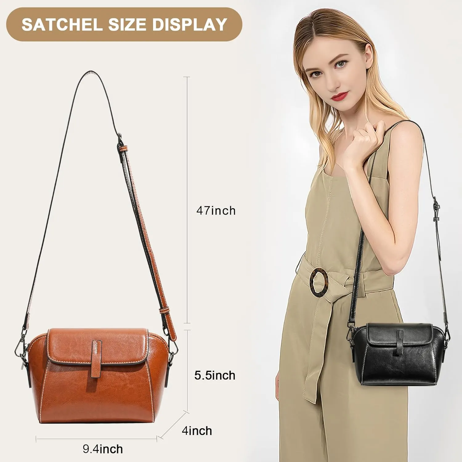 Leather Small Crossbody Bags for Women Shoulder Shell Bag Large Capacity Cell Phone Bag Adjustable Shoulder Strap