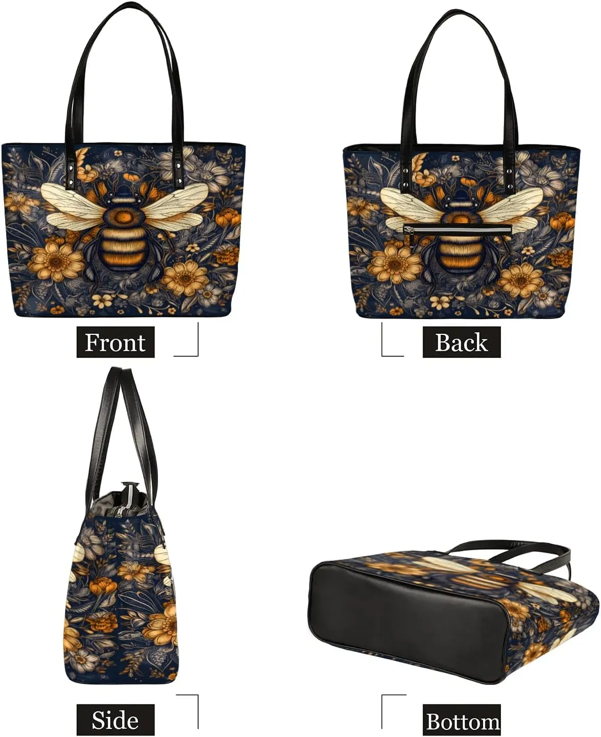 Leather Tote Bag for Women Handbags Laptop Shoulder Bag Large Tote Purse for Work Shopping Travel