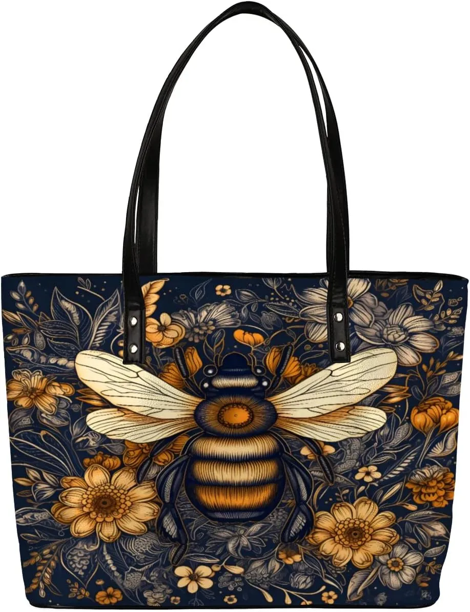 Leather Tote Bag for Women Handbags Laptop Shoulder Bag Large Tote Purse for Work Shopping Travel