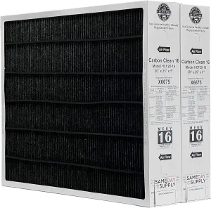 Lennox Healthy Climate Lennox X6675 20x25x5 Healthy Climate Carbon-Clean MERV 16 Filter Bundle with Same Day Supply Filter Change Reminder Magnet (2-Pack) 2 Count (Pack of 1)