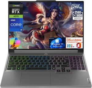Lenovo Legion Pro 5i Gaming Laptop - Intel 24-Core i9-14900HX, GeForce RTX 4070-16" WQXGA 240Hz Display, RGB Backlit KB, w/Win 11 Pro, Office Lifetime & External DVD Drive (64GB DDR5 | 4TB SSD)
