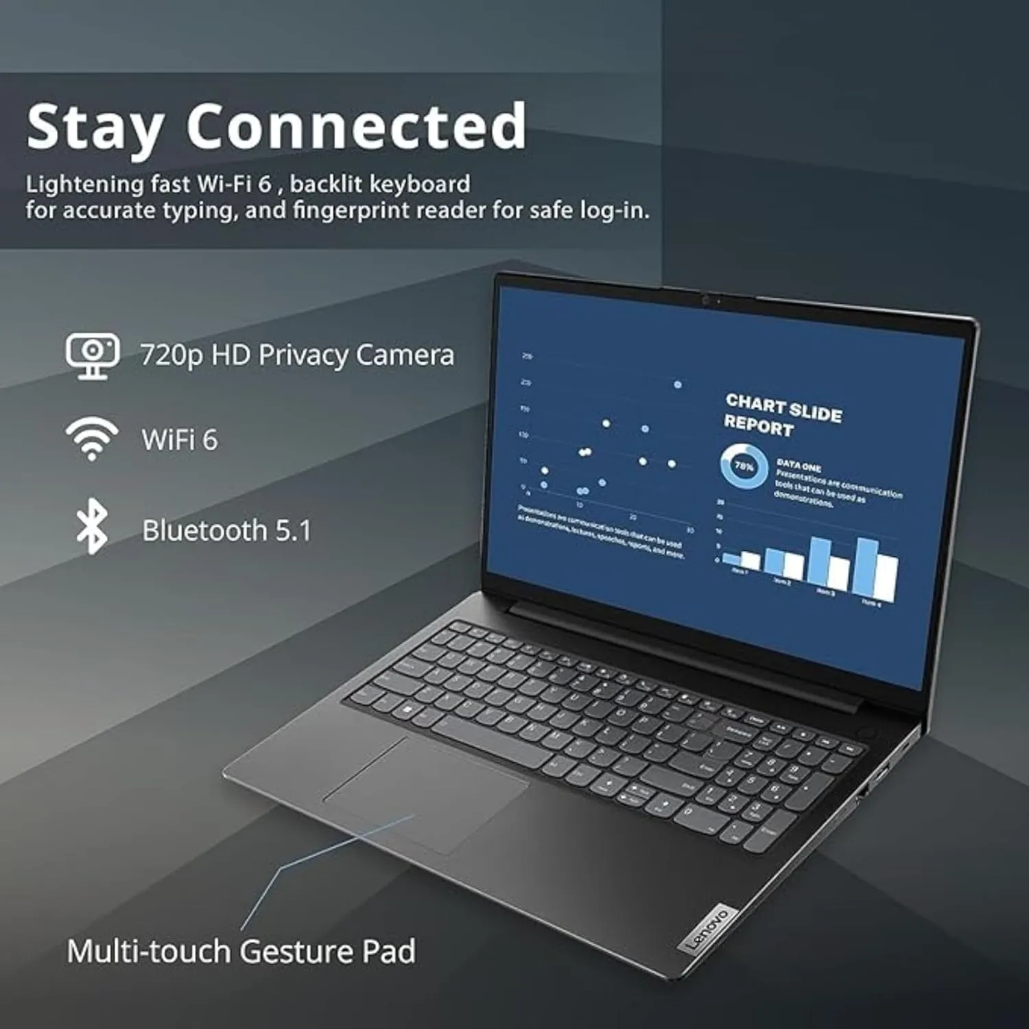 Lenovo V15 Series Laptop, 16GB RAM, 256GB SSD Storage, 15.6″ FHD Display with Low-Blue Light, Intel 4-Cores Upto 3.3Ghz Processor, HDMI, Ethernet Port, WiFi & Bluetooth, Windows 11 Pro