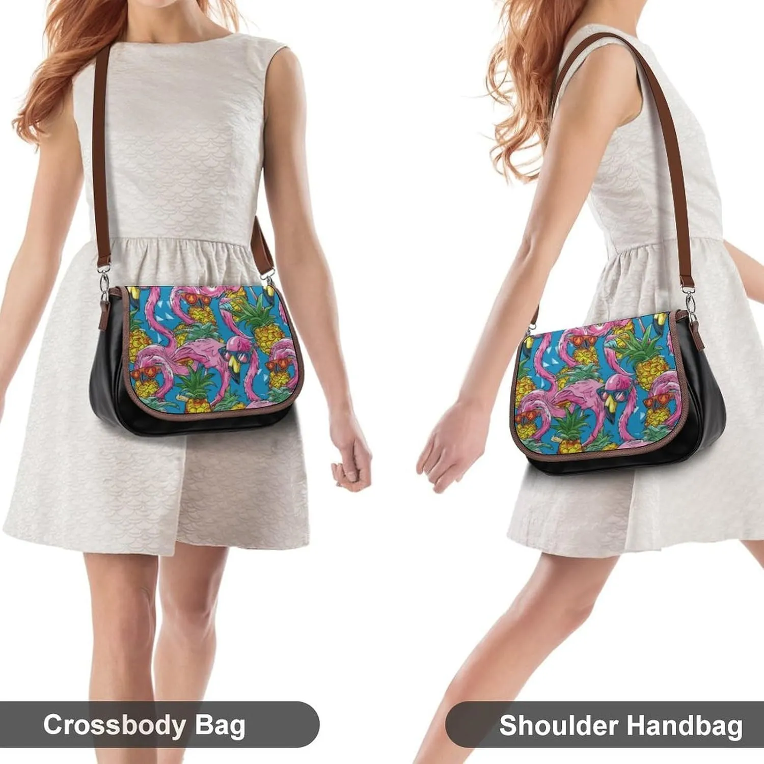 Lightning-black-background Women's Crossbody Bag Detachable Wide Strap Shoulder Bag with Pockets Daily Work Bag