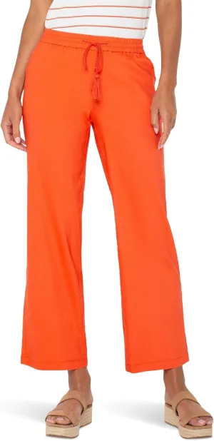 Liverpool Women's Mid-Rise Pull-on Drawstring Waistband Wide Leg Pant