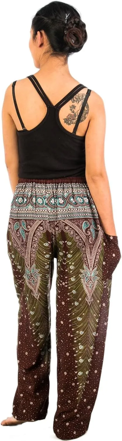 LOFBAZ Harem Pants for Women S-4XL Plus Drawstring Yoga Boho Palazzo PJ Clothing