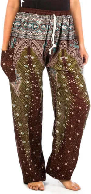 LOFBAZ Harem Pants for Women S-4XL Plus Drawstring Yoga Boho Palazzo PJ Clothing