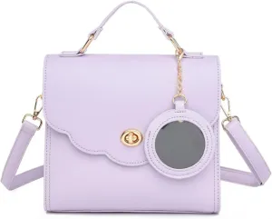 Lolita Sweet Bow Messenger Bag PU Leather Solid Color Crossbody Bags Fashion Elegant Women's Shoulder Handbags