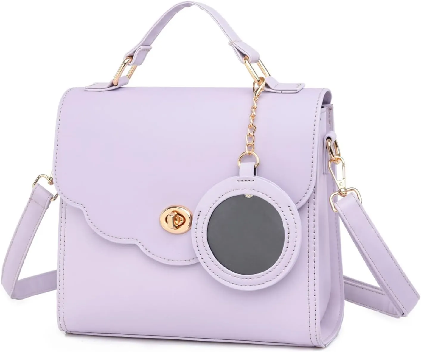 Lolita Sweet Bow Messenger Bag PU Leather Solid Color Crossbody Bags Fashion Elegant Women's Shoulder Handbags