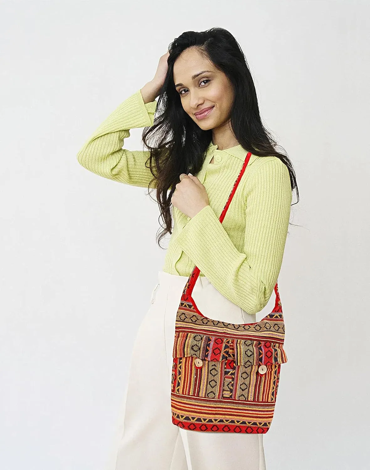 LONGING TO BUY Cotton Shoulder Bag Crossbody Bag Hobo Sling Bag Handmade Messenger Shoulder Bags For Women & Girls