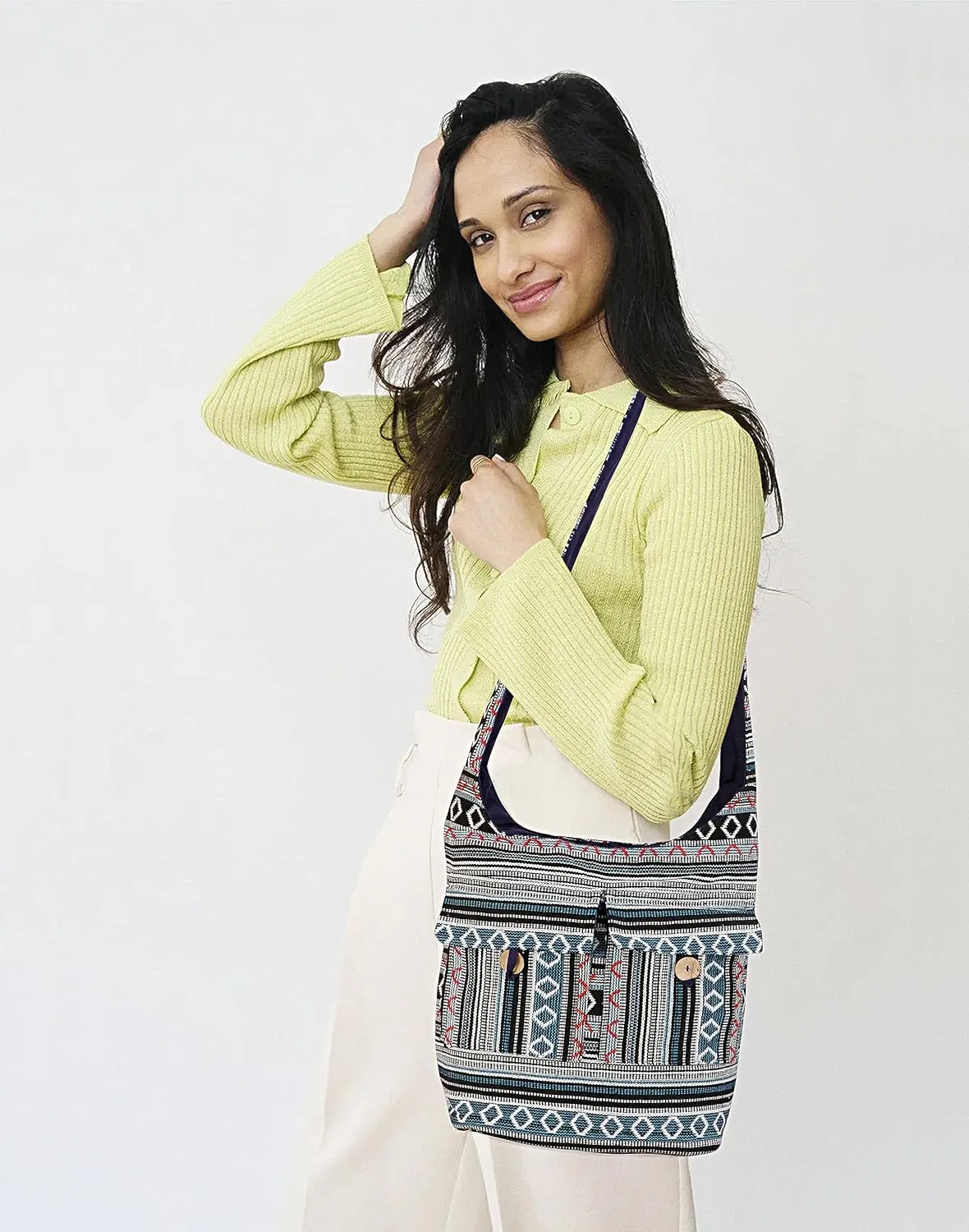 LONGING TO BUY Cotton Shoulder Bag Crossbody Bag Hobo Sling Bag Handmade Messenger Shoulder Bags For Women & Girls