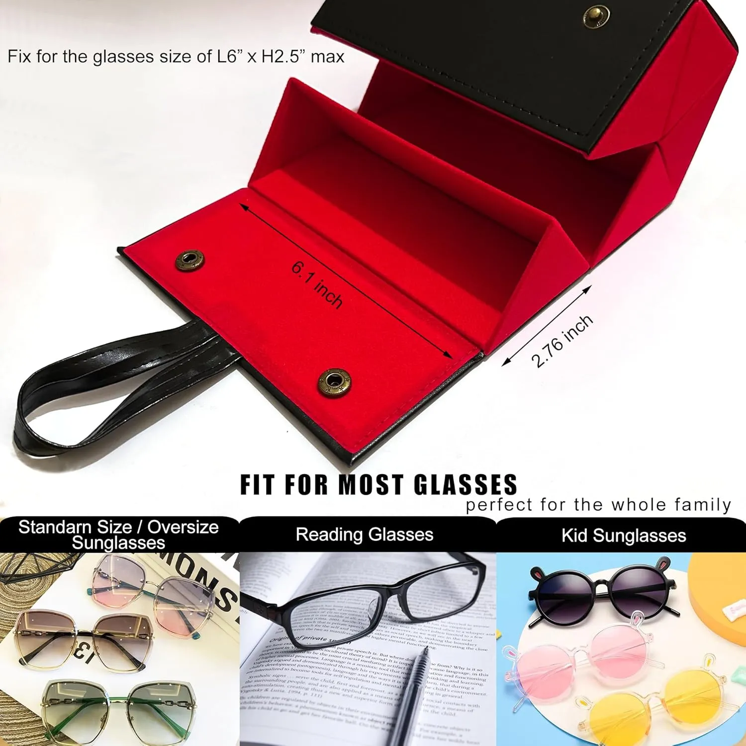 Longjet Sunglasses Organizer 5 Slots Travel Glasses Case Multiple Pairs Eyeglasses Storage Box Hanging Eyewear Holder