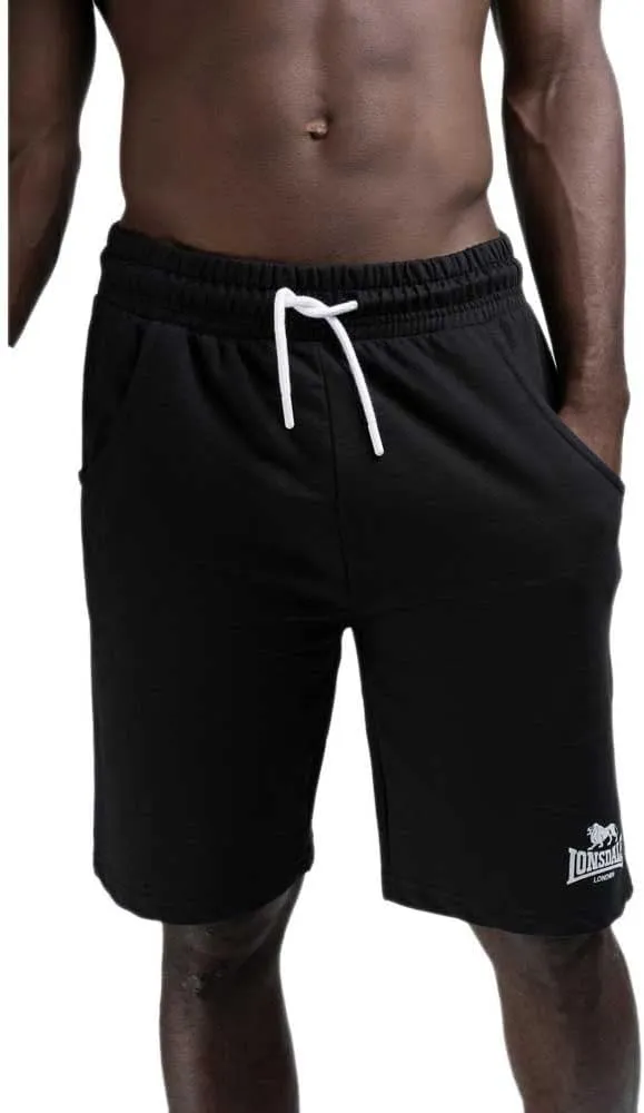 Lonsdale Men Sweat Shorts Coventry, Color:Black/White, Size:2XL