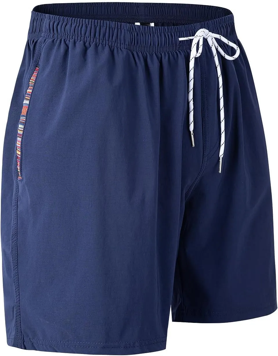 Loopory Mens Casual Shorts-Drawstring Summer Beach Stretch Twill Golf Shorts-Anti-Wrinkle Fabric-5"&7"