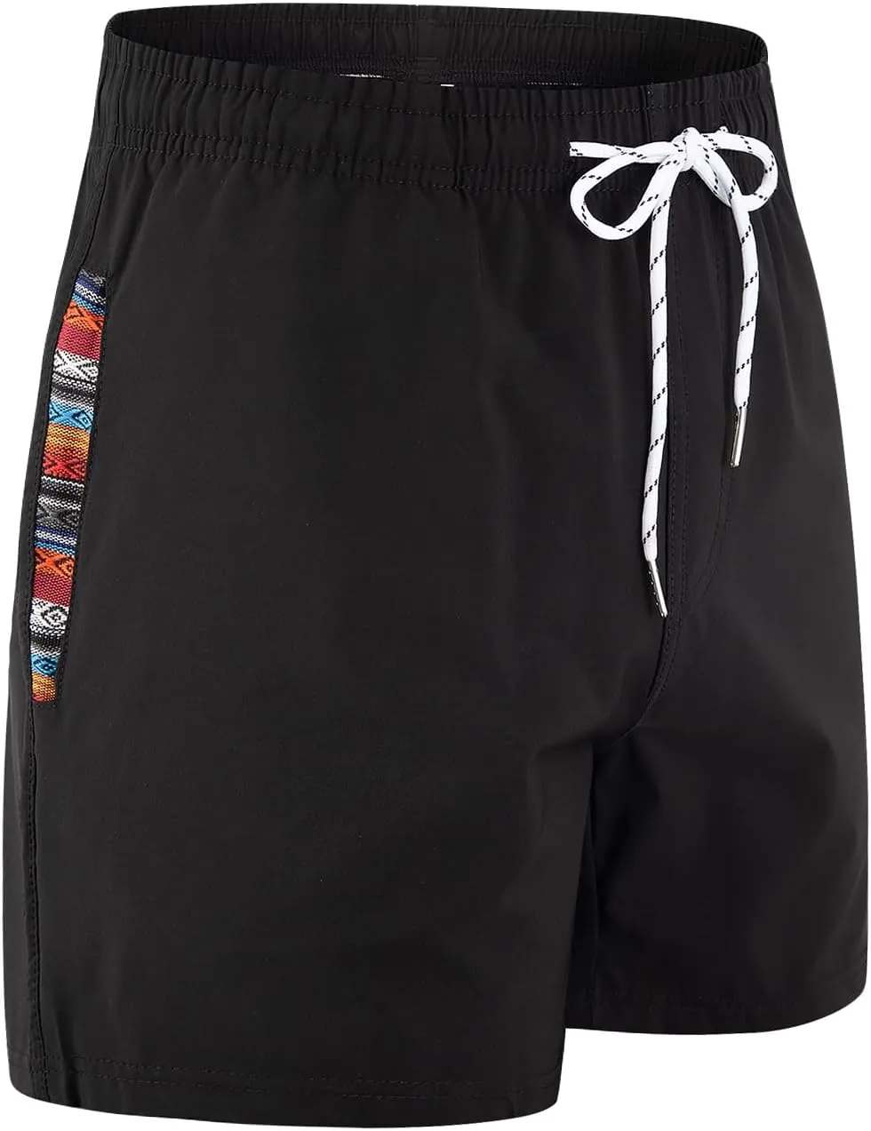 Loopory Mens Casual Shorts-Drawstring Summer Beach Stretch Twill Golf Shorts-Anti-Wrinkle Fabric-5"&7"