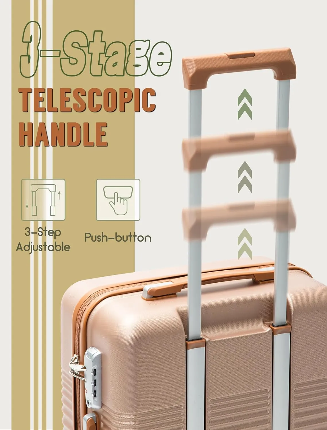 Luggage Sets 5 Piece, Suitcases with Wheels, Hardshell Suitcase Set, ABS Carry on Luggage Set with TSA Lock, Travel Luggage