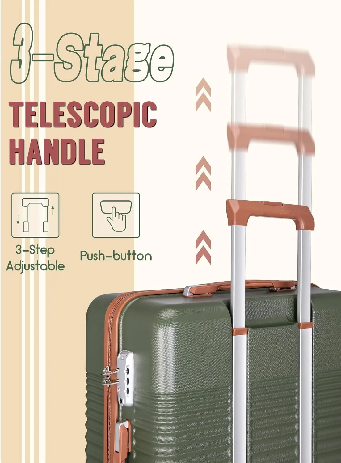 Luggage Sets 5 Piece, Suitcases with Wheels, Hardshell Suitcase Set, ABS Carry on Luggage Set with TSA Lock, Travel Luggage