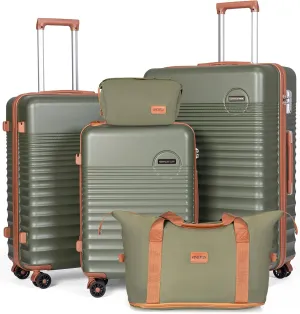 Luggage Sets 5 Piece, Suitcases with Wheels, Hardshell Suitcase Set, ABS Carry on Luggage Set with TSA Lock, Travel Luggage