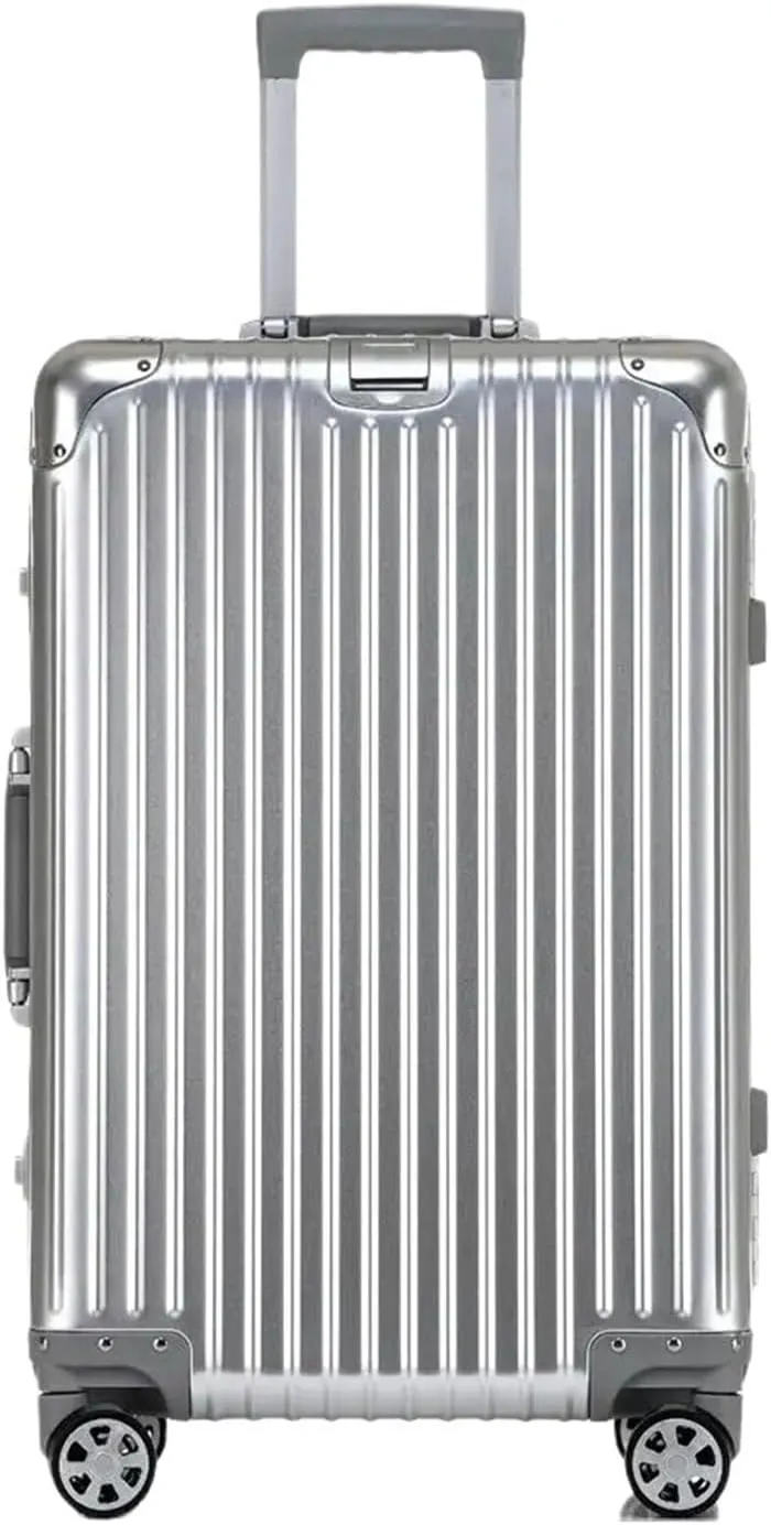 Luggage Suitcase Aluminum Metal Password Trolley Luggage Suitcase Trip Cabin Carry-on 20/24/28/32 Inch Travel Bags Suitcases Suitcase(Blue,30 inch)