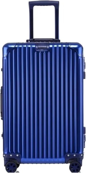 Luggage Suitcase Aluminum Metal Password Trolley Luggage Suitcase Trip Cabin Carry-on 20/24/28/32 Inch Travel Bags Suitcases Suitcase(Blue,30 inch)