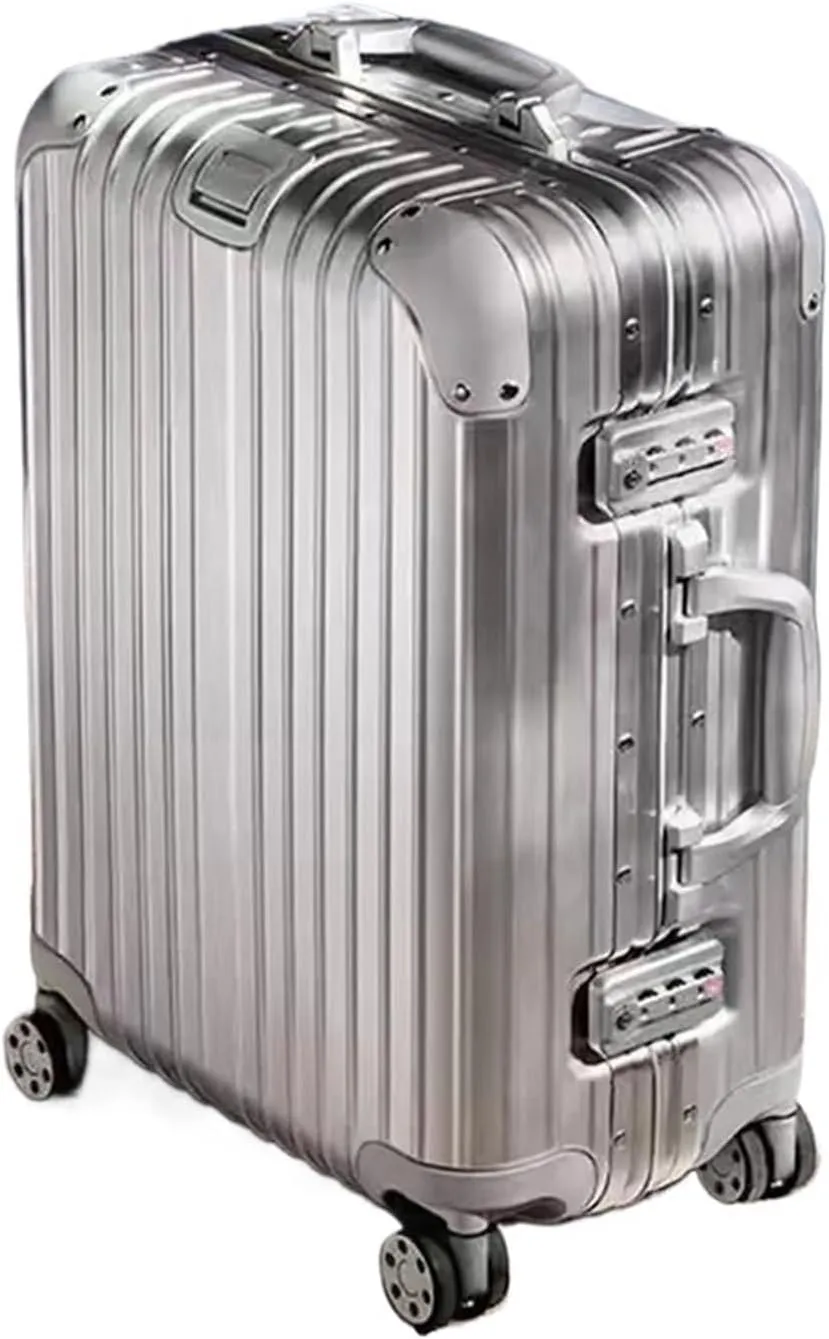 Luggage Suitcase Aluminum Metal Password Trolley Luggage Suitcase Trip Cabin Carry-on 20/24/28/32 Inch Travel Bags Suitcases Suitcase(Blue,30 inch)