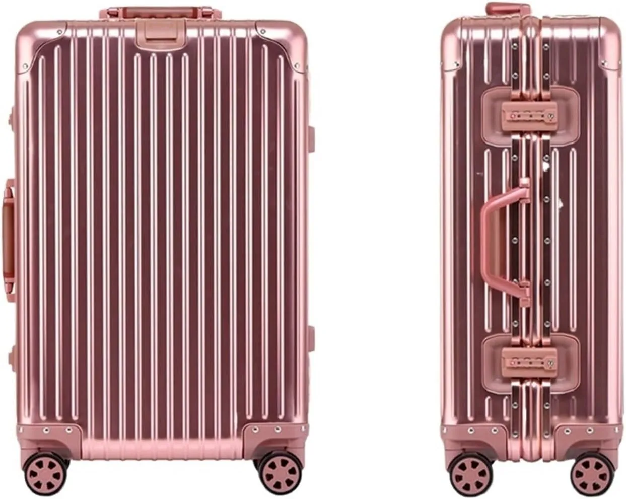 Luggage Suitcase Aluminum Metal Password Trolley Luggage Suitcase Trip Cabin Carry-on 20/24/28/32 Inch Travel Bags Suitcases Suitcase(Blue,30 inch)