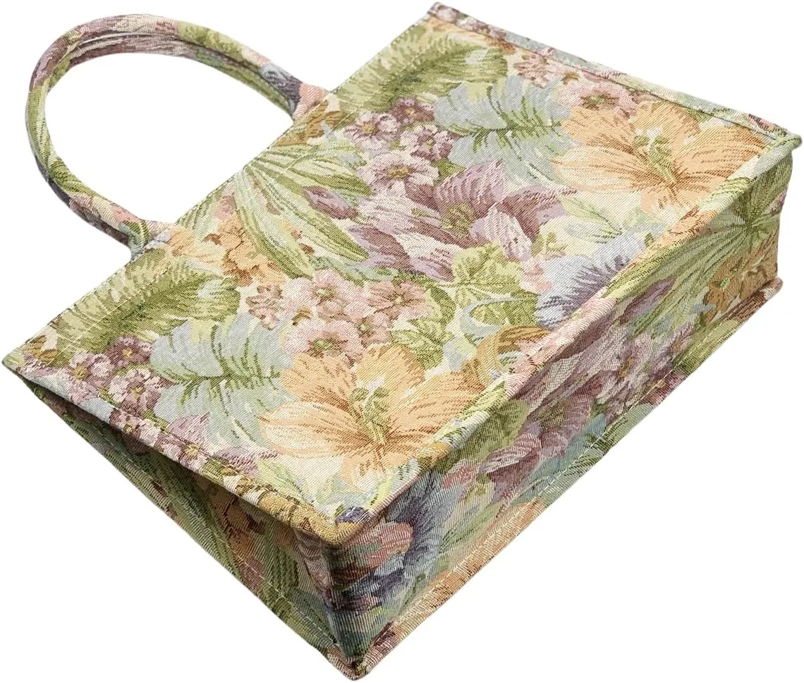 Luxury Large Tote Bag Retro Embroidery Jacquard Handbag Cotton Linen Bags for Women
