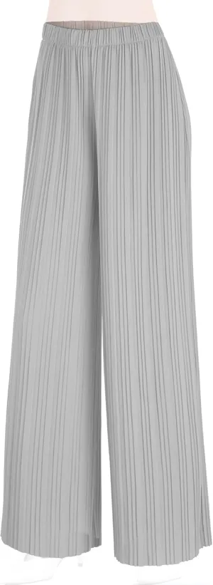Made By Johnny Women's Pleated Wide Leg Palazzo Pants with Drawstring