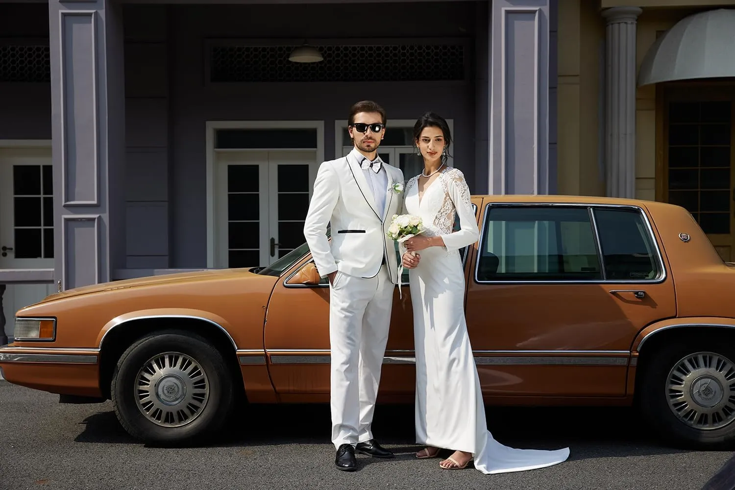 MAGE MALE Mens 2 Pieces Tuxedo Shawl Lapel Slim Fit One Button Color Clashing Design Suit Wedding Blazer Jacket and Pants Set