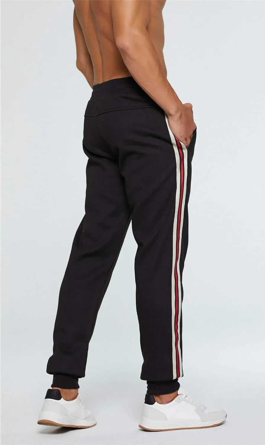 MANLUODANNI Men's Winter Fleece Sweatpants Sherpa Lined Pants Active Drawstring Jogger Trousers