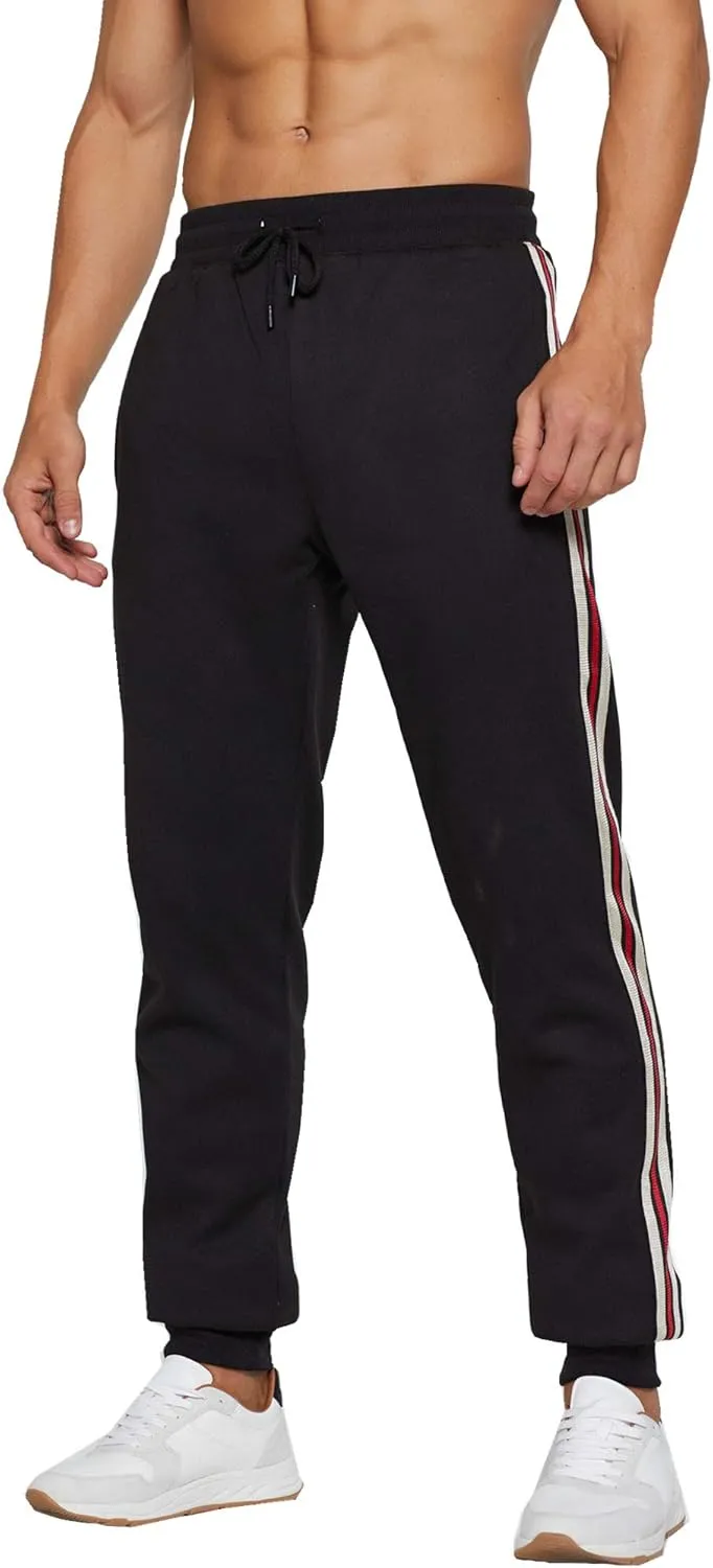 MANLUODANNI Men's Winter Fleece Sweatpants Sherpa Lined Pants Active Drawstring Jogger Trousers