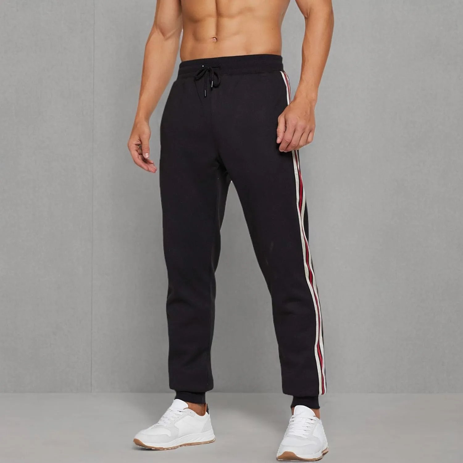 MANLUODANNI Men's Winter Fleece Sweatpants Sherpa Lined Pants Active Drawstring Jogger Trousers