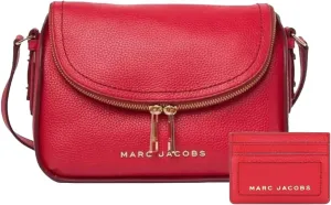 Marc Jacobs The Groove Leather Mini Messenger Bag Bundle Card Case (Savvy Red)