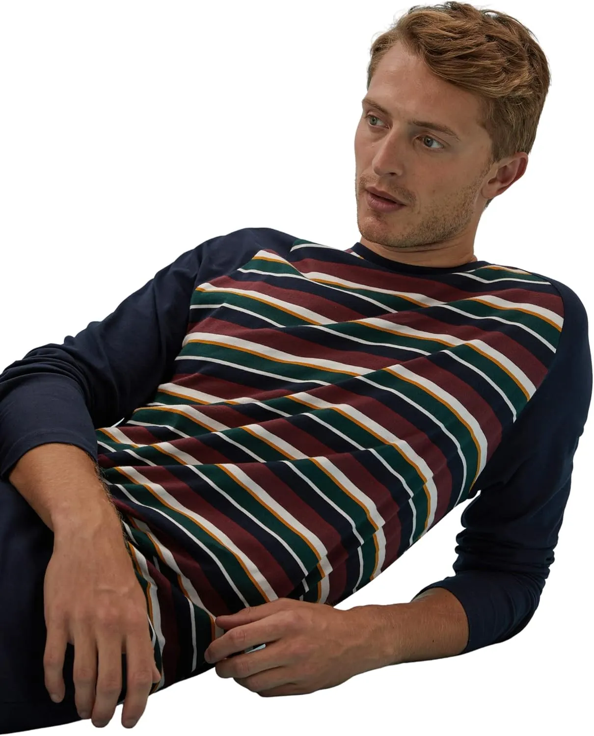 Marks & Spencer Men's Long Sleeve Stripe Pajama Set