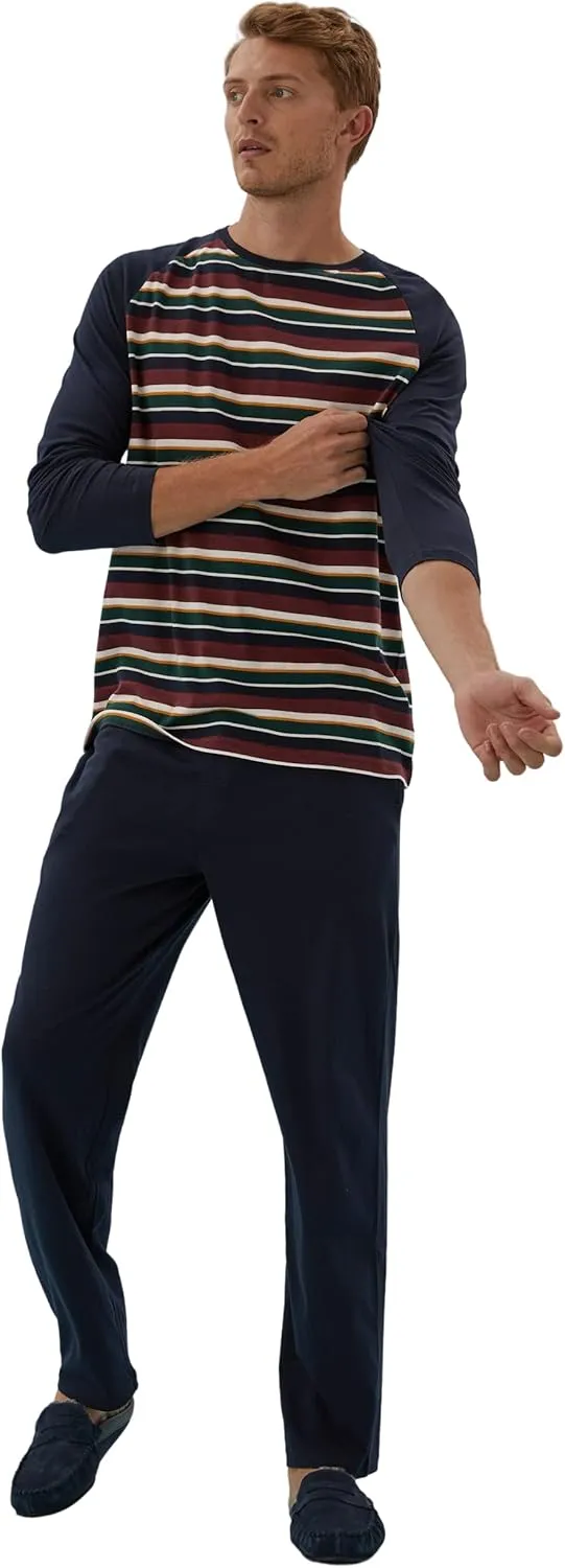 Marks & Spencer Men's Long Sleeve Stripe Pajama Set
