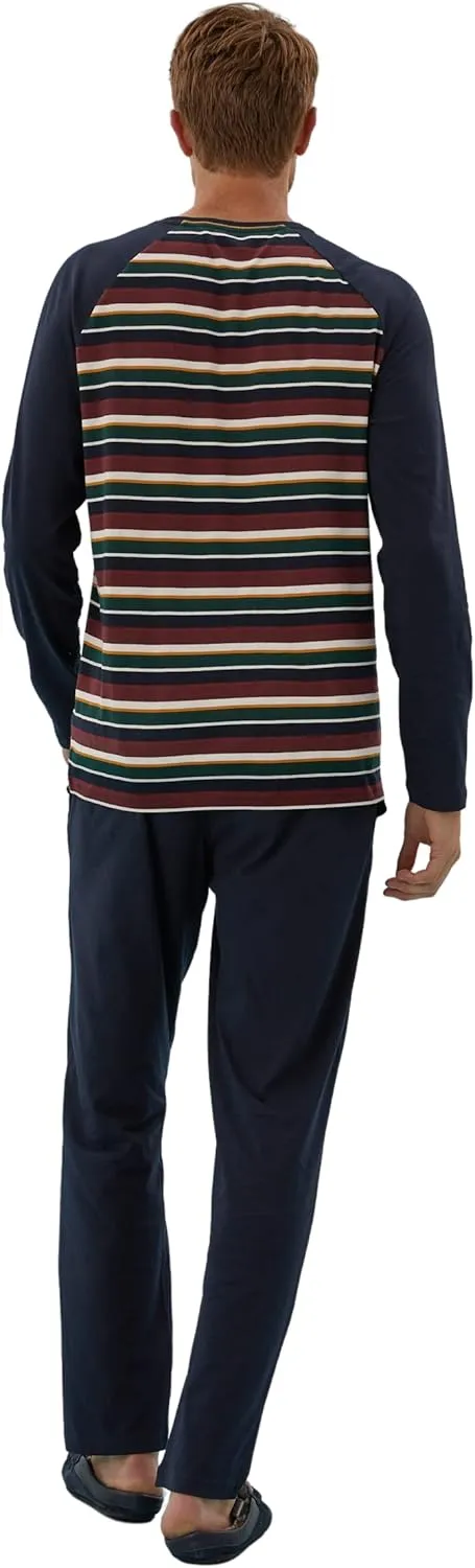 Marks & Spencer Men's Long Sleeve Stripe Pajama Set