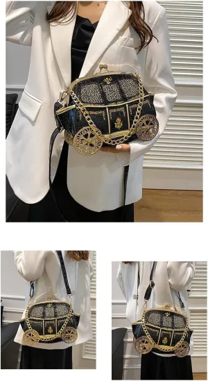 Mcbling Shoulder Bag Purse for Women, Trendy Sling Purse Grunge Alt Novelty y2k Demure Handbag Evening Punk Purse (black)