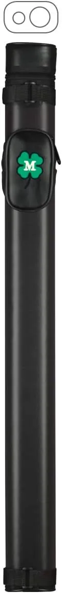 McDermott 1x1 Hard Oval Vinyl Pool/Billiard Cue Case - Black w/Clover